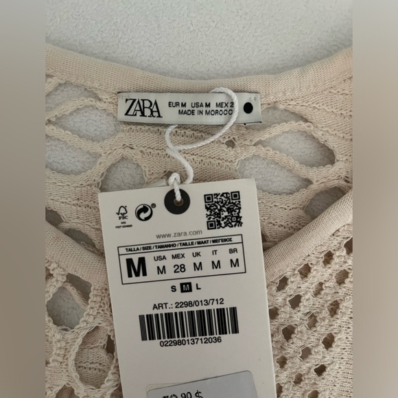 NWT ZARA Open Knit Beach CoverUp Dress - Picture 6 of 8